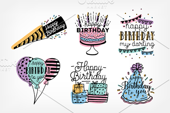 Happy birthday in Illustrations - product preview 2