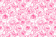 Beautiful pink outline rosebuds