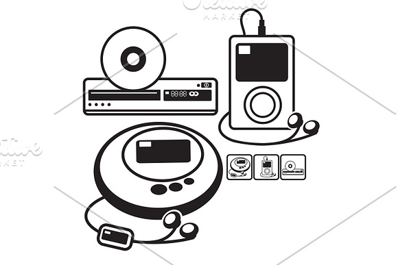 Vector icons pack - Black and White in Graphics - product preview 1