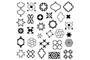 Typical abstract symbols in ornamental arabic style. Vector set of logo design templates. Vector, illustration.