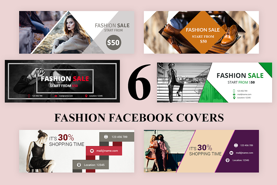 6 Fashion Facebook Covers in Facebook Templates - product preview 8