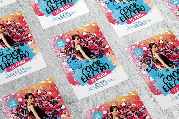 Color Electro  in Flyer Templates - product preview 3
