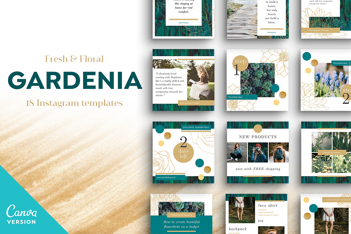 GARDENIA Canva Instagram Templates in Instagram Templates - product preview 8