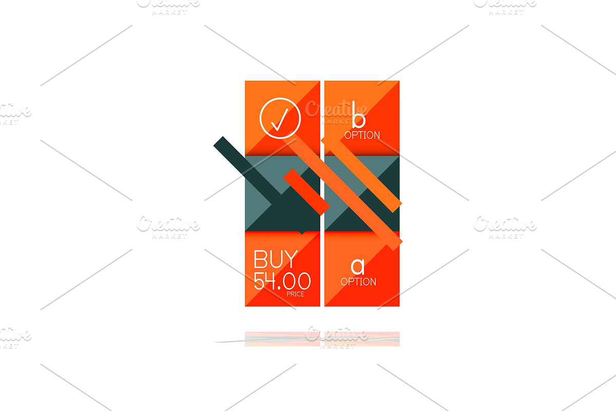 Square option infographic banner. Data and information visualization, geometric design in Illustrations - product preview 8