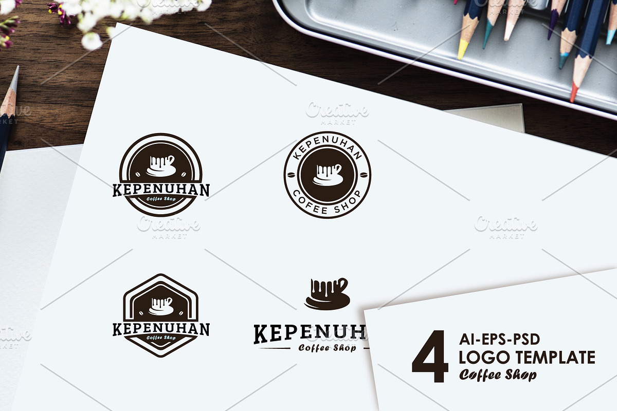 4 coffee logo template in Logo Templates - product preview 8