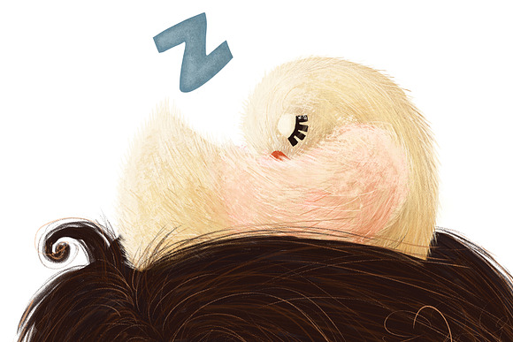 Napping Birdie on a Pixie in Illustrations - product preview 4