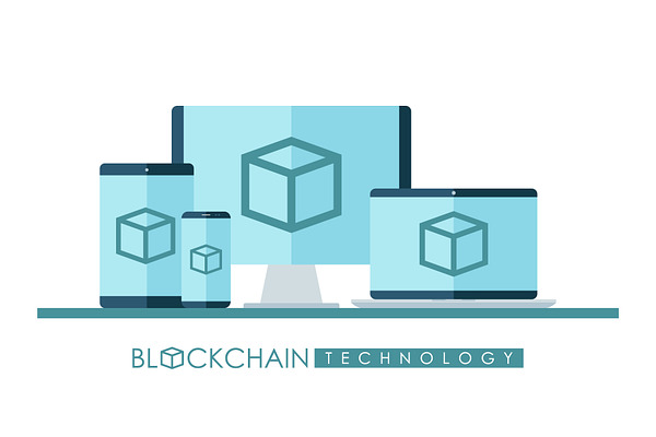 Blockchain technology illustration