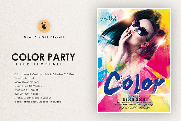 Color Party 1 in Flyer Templates - product preview 1