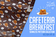 Cafeteria breakfast patterns set.