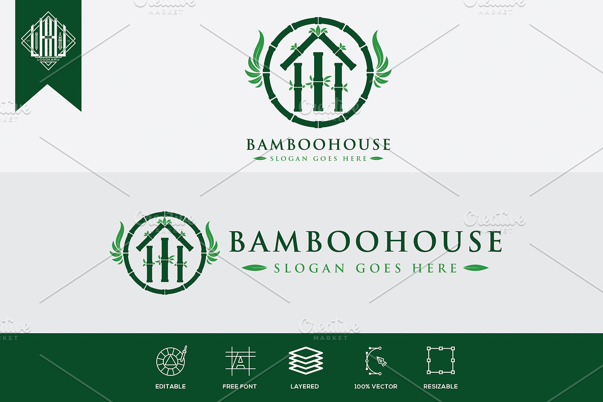 Bamboo House Logo in Logo Templates - product preview 8