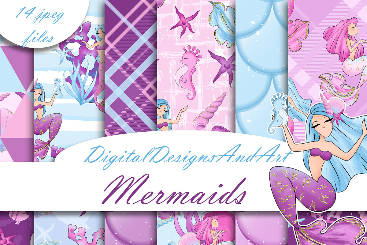 Mermaid patterns in Patterns - product preview 8