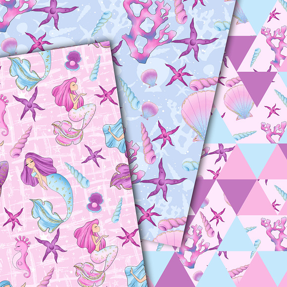 Mermaid patterns in Patterns - product preview 4