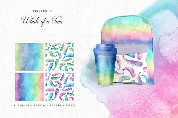 Watercolor Whale and Alphabet Set in Illustrations - product preview 2