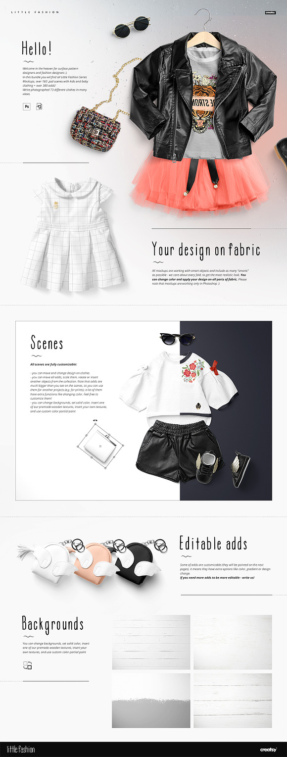 Little Fashion Apparel Mockup Bundle in Product Mockups - product preview 1