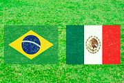 Brazil vs Mexico Sports Background