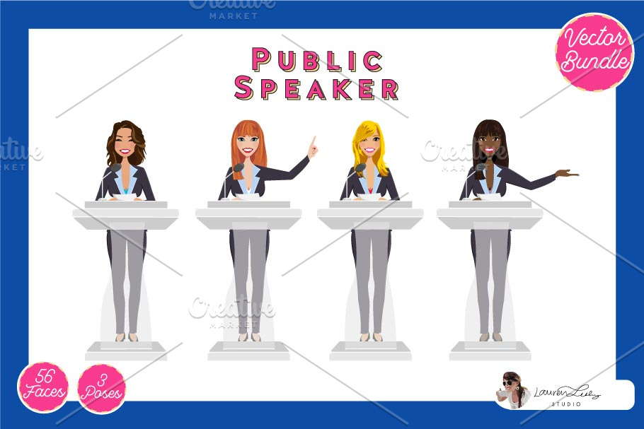 Woman Speaker | Vector Bundle