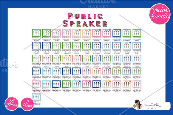 Woman Speaker | Vector Bundle in Illustrations - product preview 1
