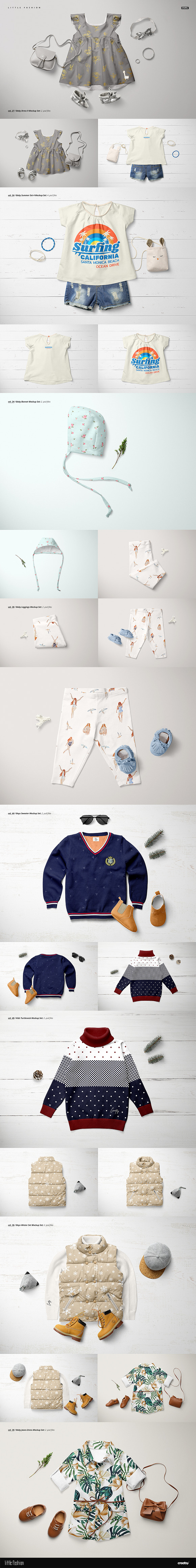 Little Fashion Apparel Mockup Bundle in Product Mockups - product preview 10