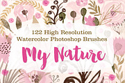 122 Watercolor Photoshop Brushes - M