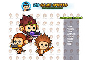 Monkeys 2D Game Sprite Set