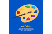 Art Palette with Paints, Brush Card
