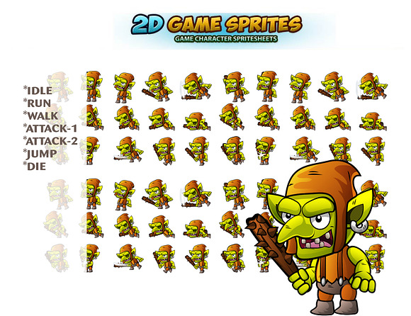 Goblins 2D Game Sprites Set in Illustrations - product preview 1