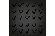 Set of 25 Different Vector Check Marks
