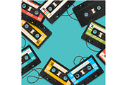 Cassette Tape Background Card