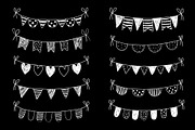 Chalkboard bunting clipart doodle 
