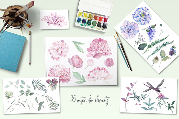 Chic Watercolor Floral Collection