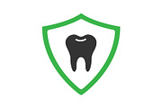 Teeth protection glyph icon