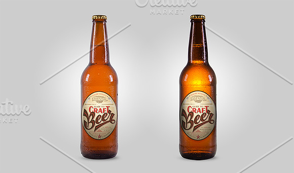 Isolated beer bottle mock-up in Product Mockups - product preview 1