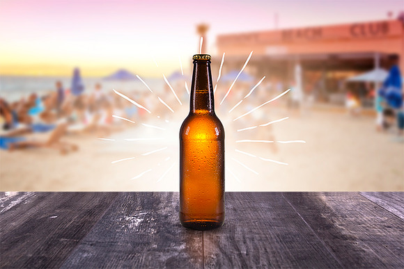 Isolated beer bottle mock-up in Product Mockups - product preview 2