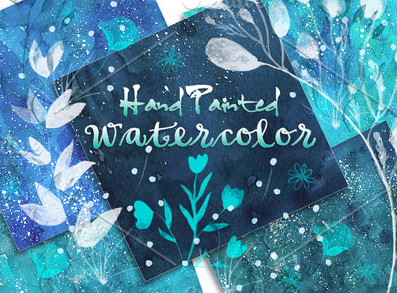 Blue Marine watercolor paper in Patterns - product preview 1