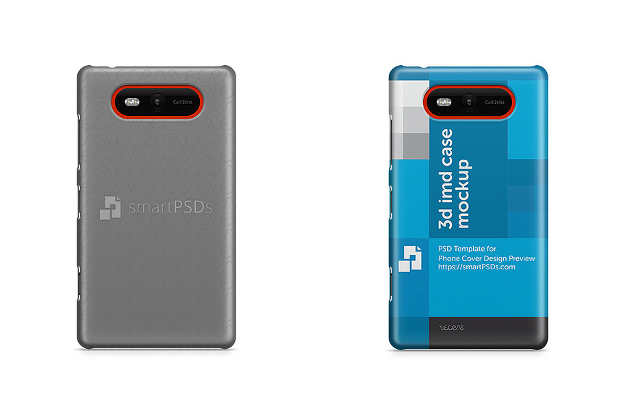 Nokia Lumia 820 3d IMD Phone Cover  in Product Mockups - product preview 8
