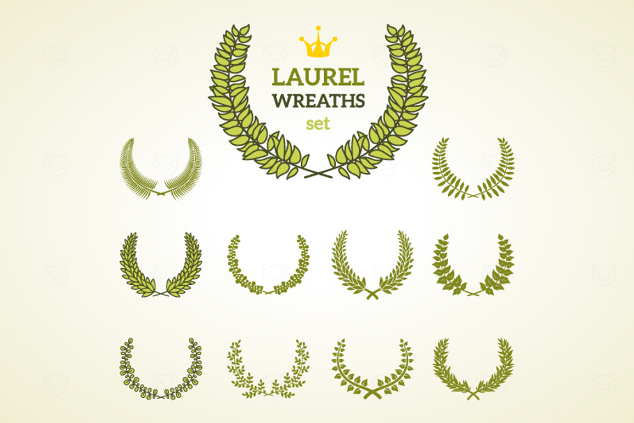 11 Laurel Wreaths in Illustrations - product preview 8