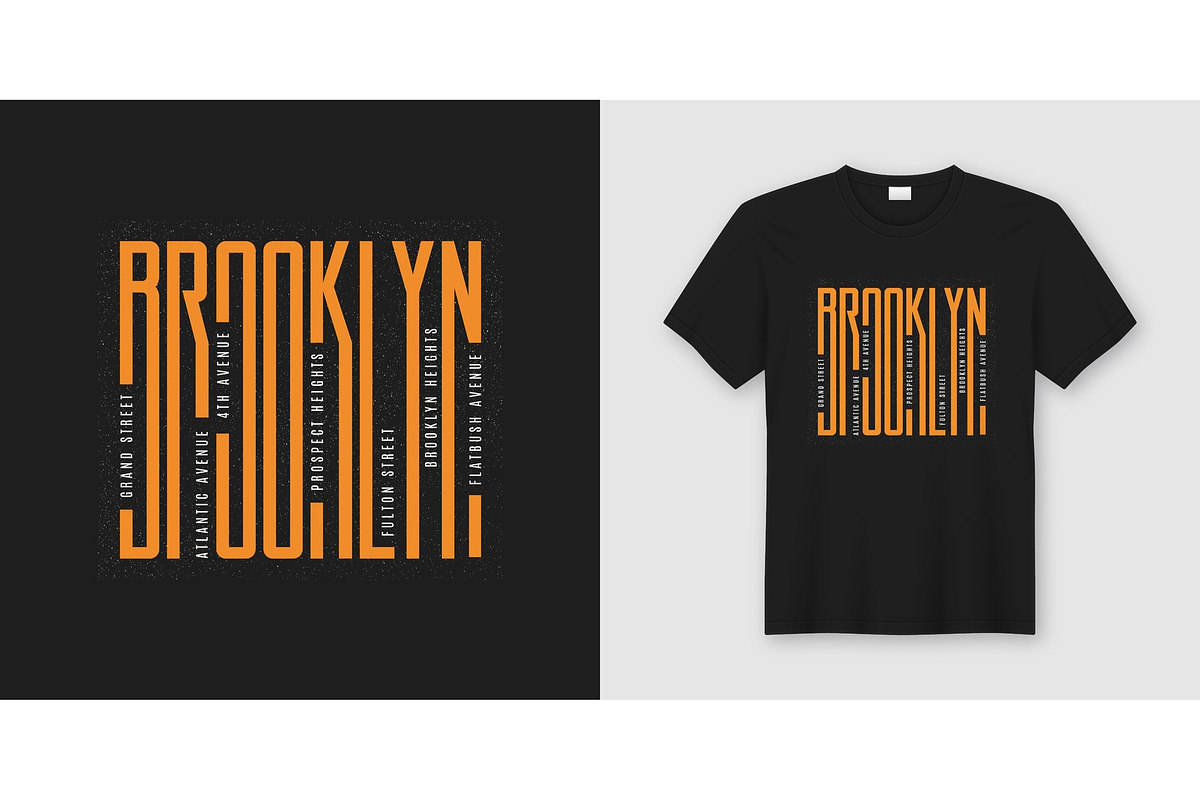 Brooklyn streets. T-shirt design. in Illustrations - product preview 8