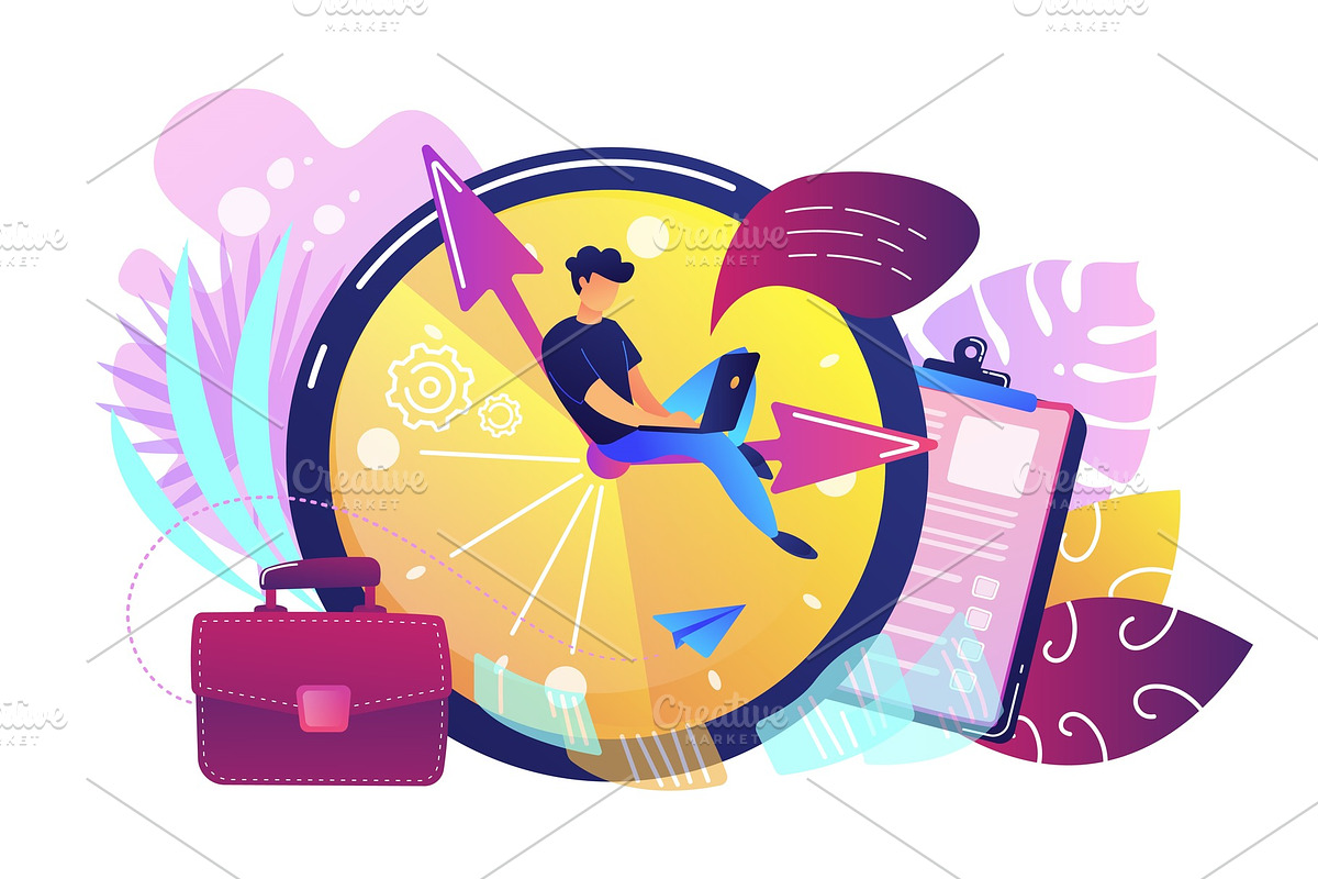Time management concept vector illustration. in Illustrations - product preview 8