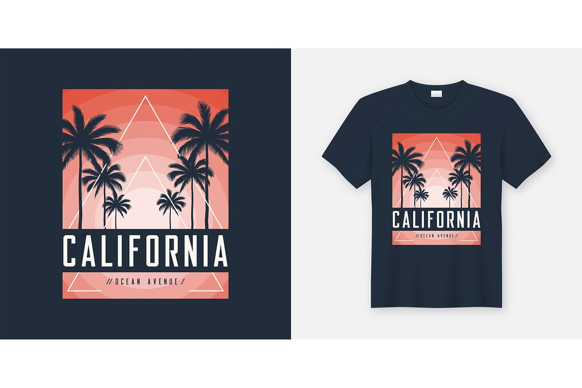 California Ocean Avenue design in Illustrations - product preview 8