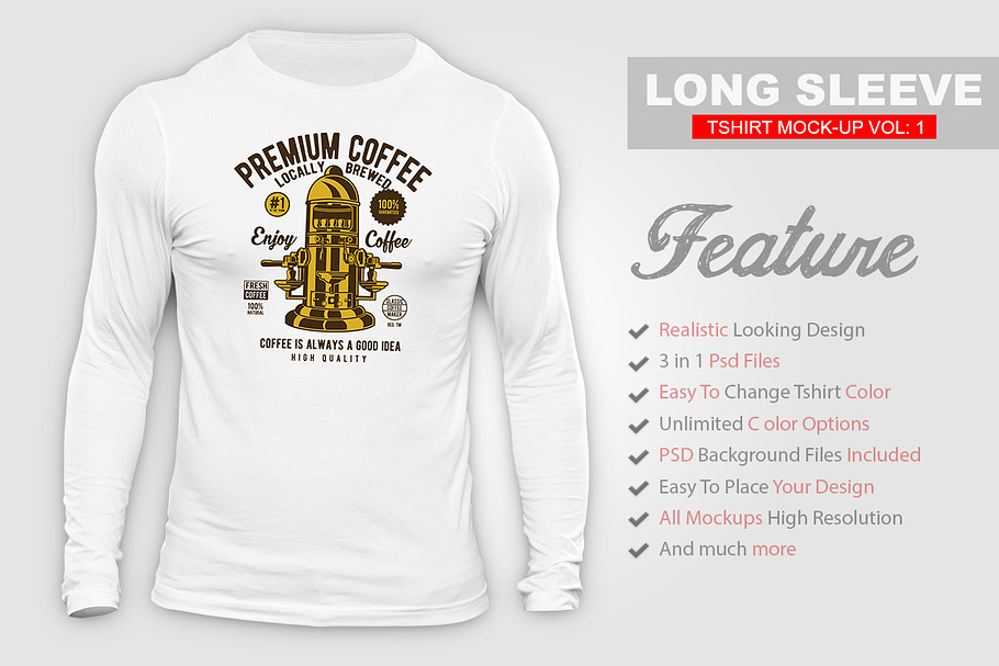 Long Sleeve T-shirt Mock-up in Product Mockups - product preview 8