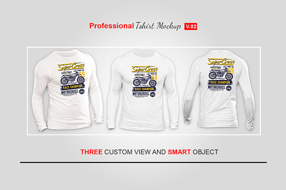 Long Sleeve T-shirt Mock-up in Product Mockups - product preview 2