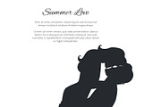 Summer Love Black and White Poster with Couple
