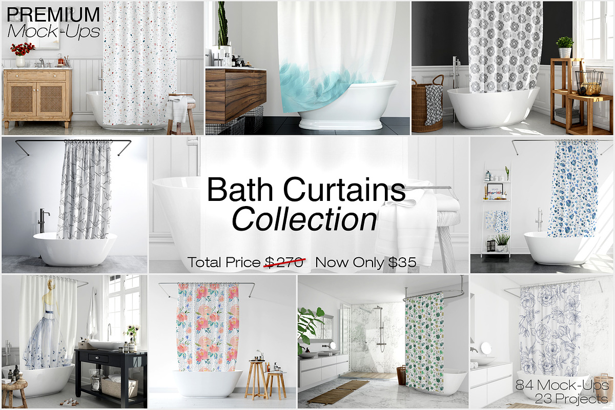 Bath Curtains Collection in Product Mockups - product preview 8