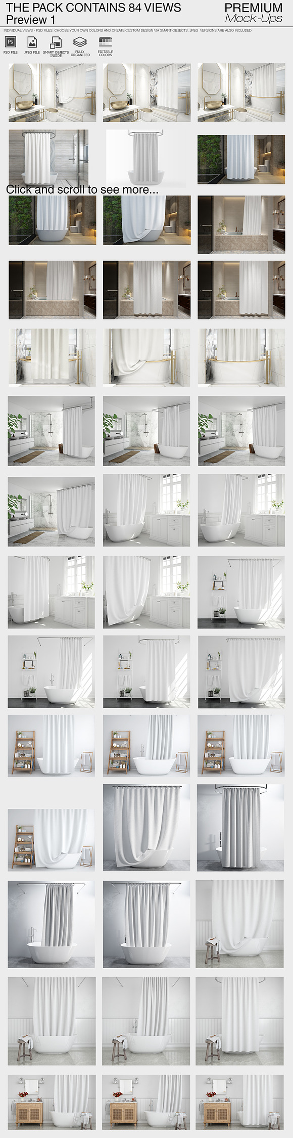 Bath Curtains Collection in Product Mockups - product preview 1