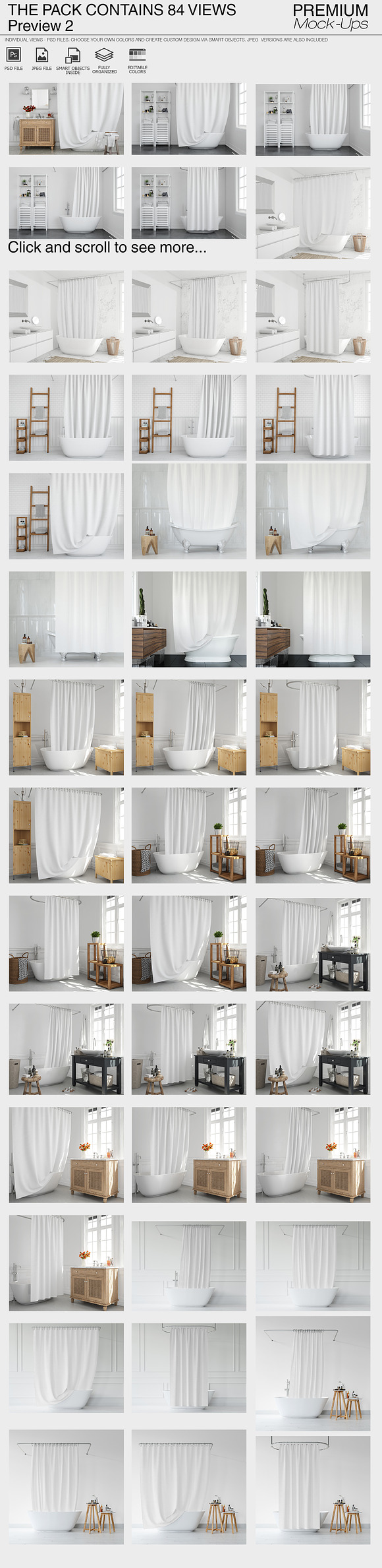 Bath Curtains Collection in Product Mockups - product preview 2