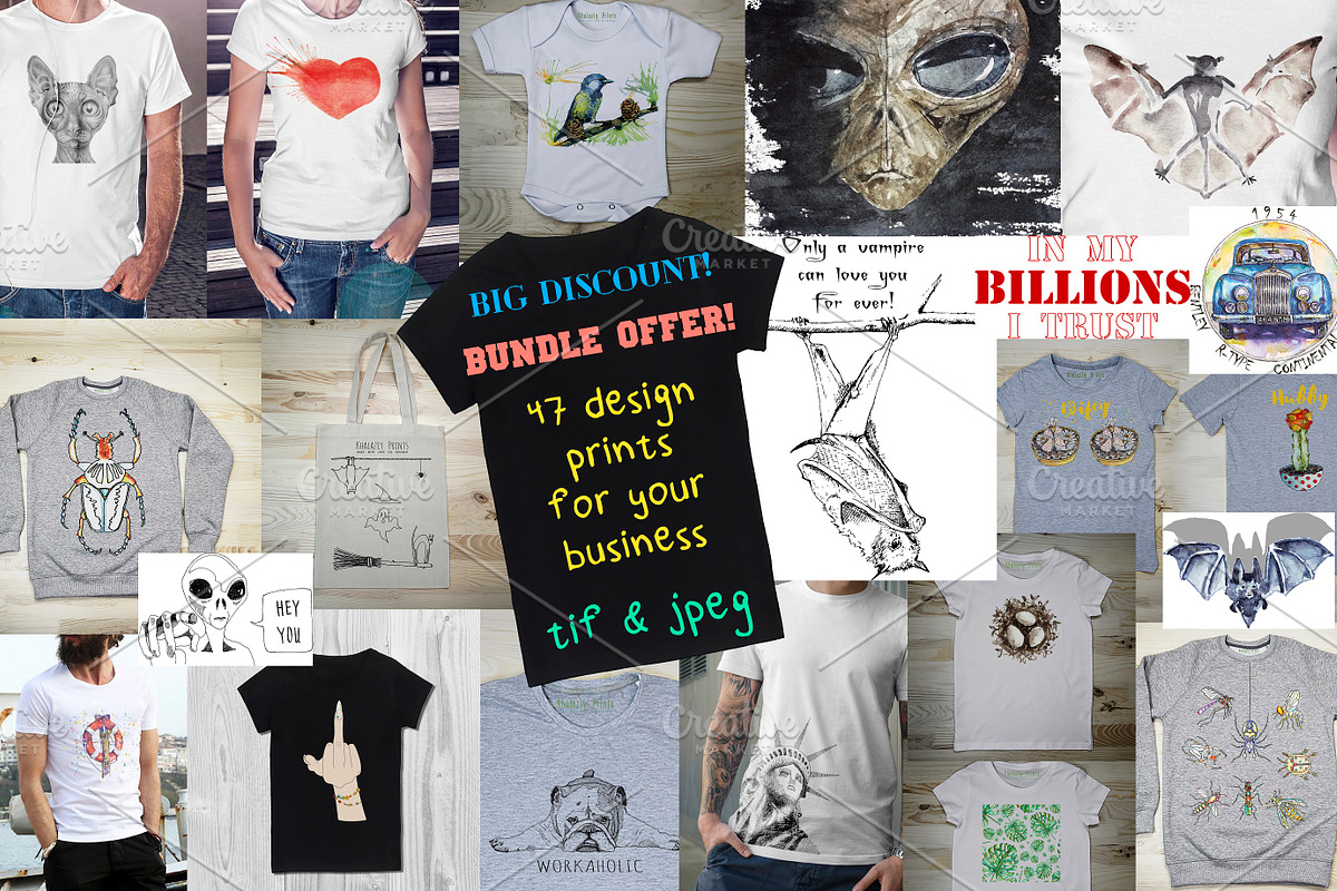 47 T-shirt Designs Bundle Offer in Illustrations - product preview 8