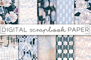 Powder Blue Lilac Abstract Papers