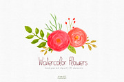 watercolor flowers clipart