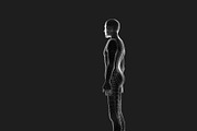 Side view of human body. Wireframe m