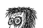 Hand Draw Man Head Caricature